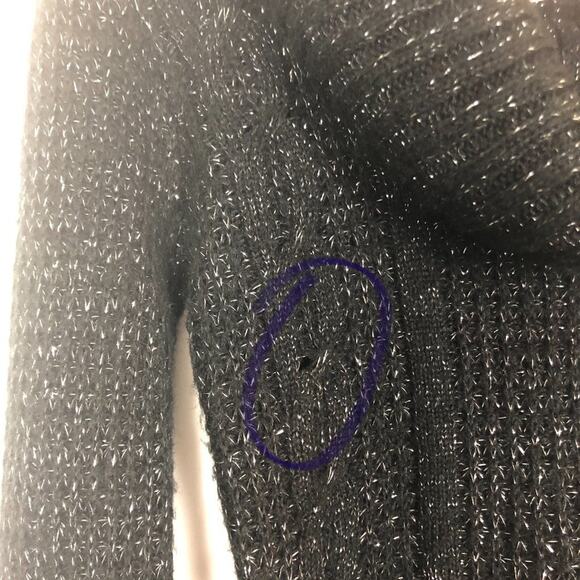 Derek Heart Y2K Cowl Neck Metallic Black Knit Sweater Size M - Picture 9 of 11